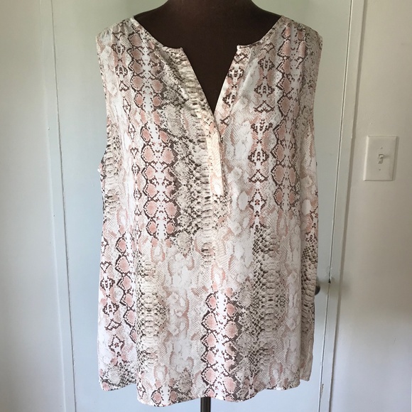 Zac & Rachel Snakeskin Print Sleeveless Blouse - Picture 1 of 5